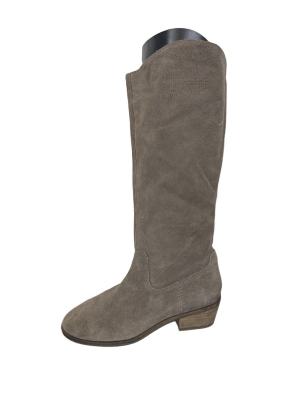 Frye & Co Caden Stitch Tall Knee High Boots 8M Tan Taupe Suede Western Boho Chic